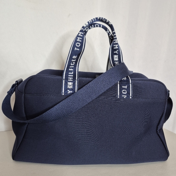 Tommy Hilfiger Navy Neoprene Tote Bag / Weekender Bag Adjustable Crossbody Strap - Picture 3 of 16